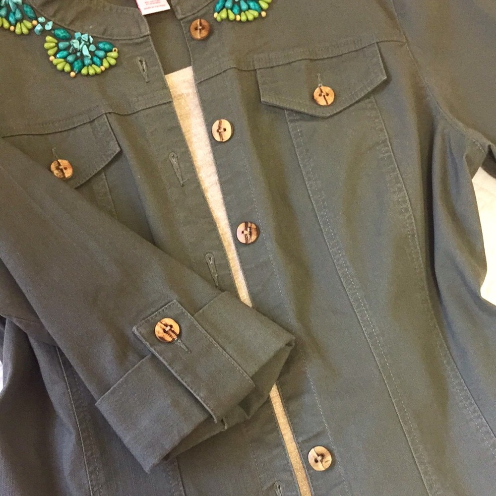 Ruby Rd. Turquoise Embellished Jacket - image 8